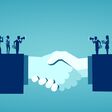 contract, settlement, trade, flat, businessmen, agreement, leader, announcement, megaphone, market, develop