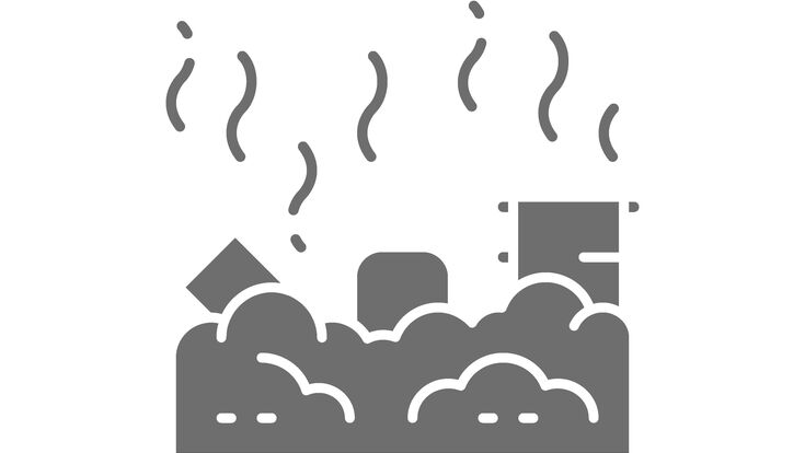 © Studicon/stock.adobe.com monochrome, gray, grey, dirt, symbol, environmental, leak, element, bio, emission, city