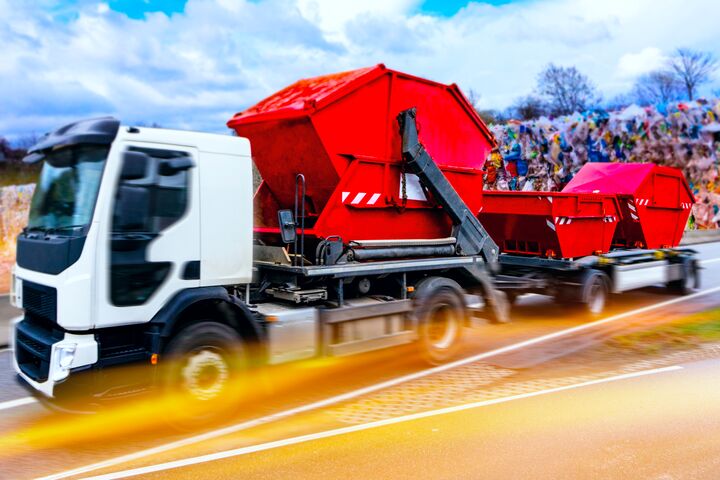 Garbage collection, garbage truck, Urban recycling waste and garbage services