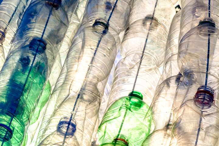 large group of empty plastic bottles