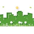 Human activities at the park on cityscape background.Ecology and Environment concept paper art style.Vector illustration.