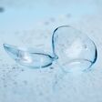 contact lenses with droplets around close up view