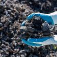 rubber, tires, automotive, waste, recycling, industry, treatment, reuse, man, close up, renewable, sustainability, pyrolysis, alternative, energy, fuel, ecology, shredded, pollution, pile