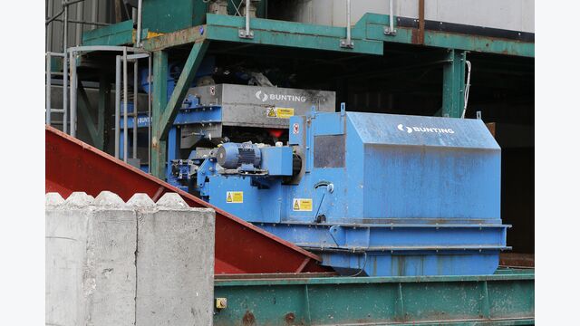 Bunting's Eddy Current Separator and Overband Magnet in operation at Parry & Evans Recycling plant