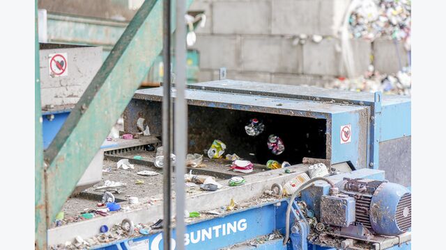 Bunting's Eddy Current Separator and Overband Magnet in operation at Parry & Evans Recycling plant