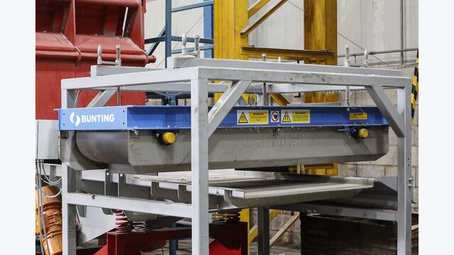 Bunting's Eddy Current Separator and Overband Magnets in operation at HML Recycling