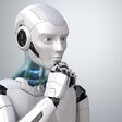 Thinking robot. Clipping path included. 3D illustration