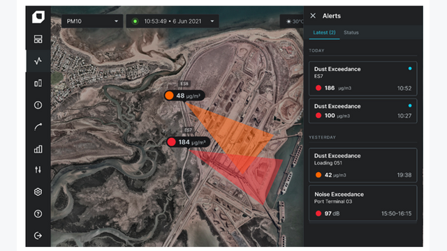 Envirosuite platform, air pollution