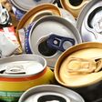 background of empty cans - recycling idea
