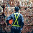 Engineer Standing and looking back The plastic bottle in the recycling industry