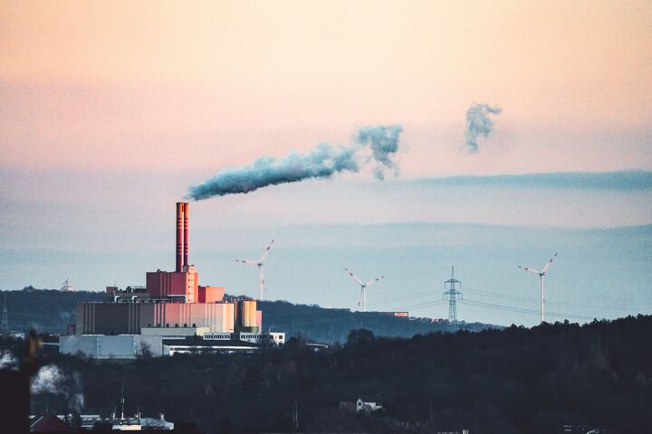 pollution, environment, smoke, industry, incineration, distanzt, sky, orange, evening, factory, industrial, plant, power, chimney, ecology, gas, sunset, smog, air, energy, oil, water, refinery, fuel, pipe, global, city, chemical, technology