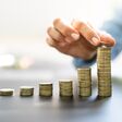 Business Woman Salary Increase And Money Investment