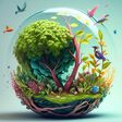 world environment and Earth day concept with green globe