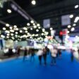 Blurred background of event exhibition show public hall, business trade concept