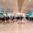 airport inside with motion blur, motion effect