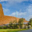 Roskilde, Denmark ? September 22, 2021: The Waste-to-Energy plant and thermal power station by dutch architect Erick van Egeraat