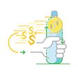 single-use, plastic, bottle, return, recycle, claim, money, cost, refund, customer, reduce, waste, disposable, drink, water, beverage, container, deposit return scheme, reverse vending machine, work, process, system, measure, hand, hold, dollar, solution, consumption, environmental, monetary, reward, motivation, cycle, exchange, vector, illustration, concept, outline, flat, graphic, design, icon, sign, symbol, arrow, infographic, background, isolated, element, green