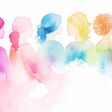 Abstract colorful art watercolor painting depicts International Women's Day, 8 March of different cultures and ethnicities together. concept of gender equality and the female empowerment movement.