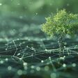 Digital Bonsai Network Synthesis - A stylized digital bonsai tree representing the synthesis of nature and digital networks