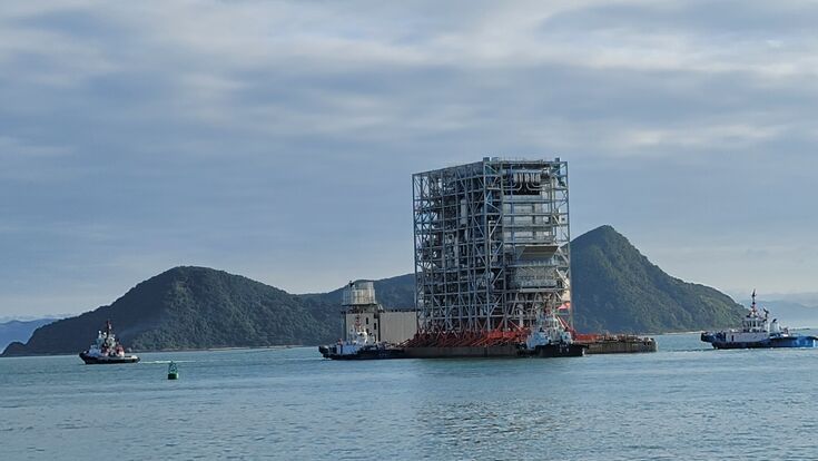 Delivery of prefabricated modules to the project site in Hong Kong