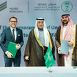 The cooperation agreement was signed by Stefan Rummel, CEO of Messe München (left) and the CEO of MWAN, Dr. Abdullah Al Sebaei (right), in the presence of His Excellency Abdurrahman bin Abdul Mohsen Al-Fadhli, Minister of Economy, Water and Agriculture.