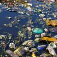river, pollution, water, environmental disasters, garbage, trash, waste, bags, blue, bottles, carelessness, day, dirty, ecology, environment, environmental protection, float, germs, grass, green, lack of care, lake, messy, nature, neglected, negligence, outside, plastic, poison, source of infection, stink, sunny, town, ugly, village