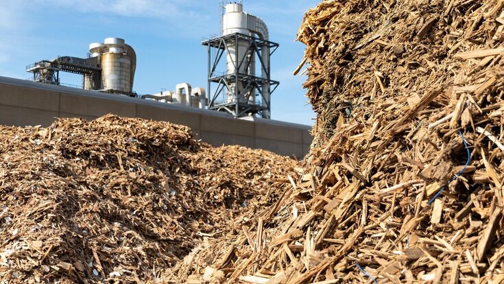 Industrial wood waste facility detail, Steinert, Fantoni, MDF, advanced recycling
Collected waste wood awaiting sorting for sustainable MDF production at FANTONI.