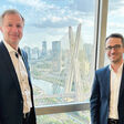 Frederico Hartmann (right), Managing Director of Lindner LATAM, together with Michael Lackner (left), Managing Director of Lindner Holding, at the office of the newly established subsidiary in São Paulo, Brazil. During his visit to the LATAM region, Michael Lackner also met with local partners as well as long-standing Lindner customers.