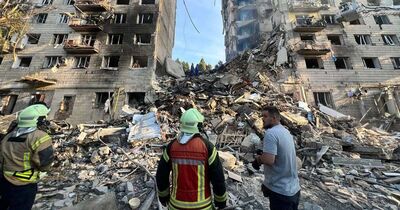 Kyiv demolished building by Ru missile 2