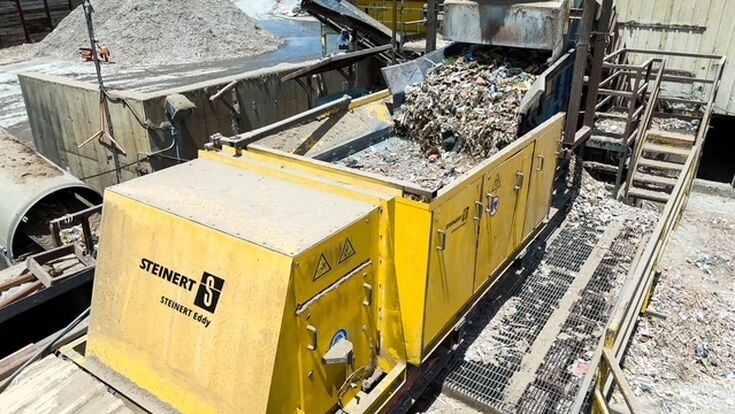 STEINERT EddyC® eddy current separator extracts non-ferrous metals such as aluminium and copper from construction and demolition waste.