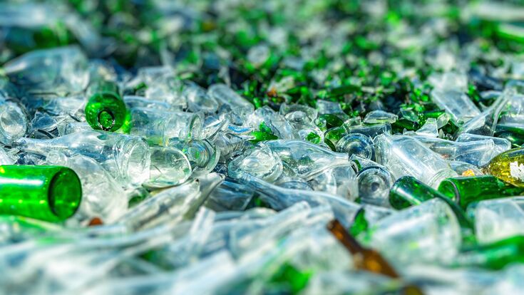 background of recycle pieces of broken glass
