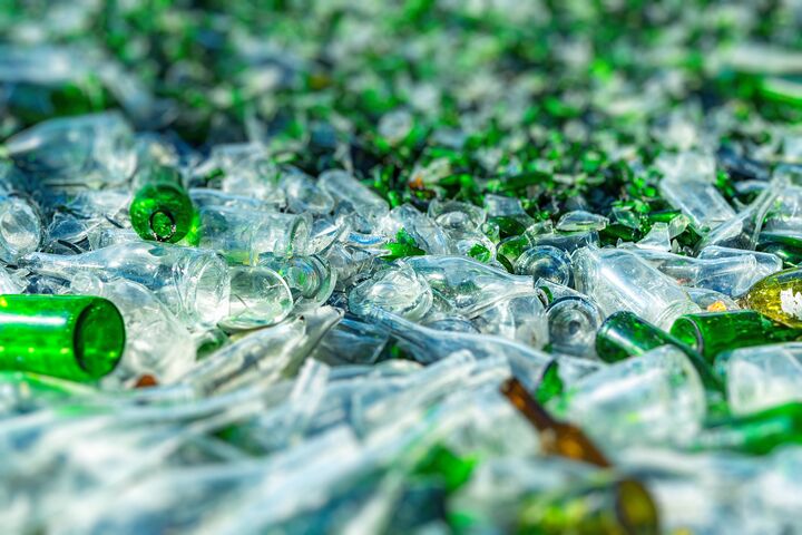background of recycle pieces of broken glass