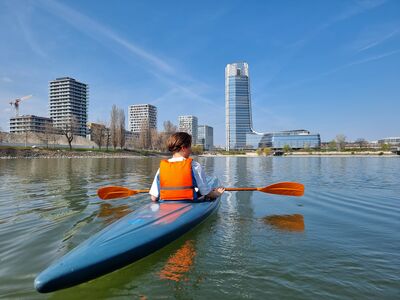 The production of a recycled plastic kayak  from riverine waste by Plastic Cup Society serves as a symbolic but technically credible and tangible demonstration