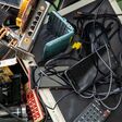 Pile of assorted electronic products e-waste