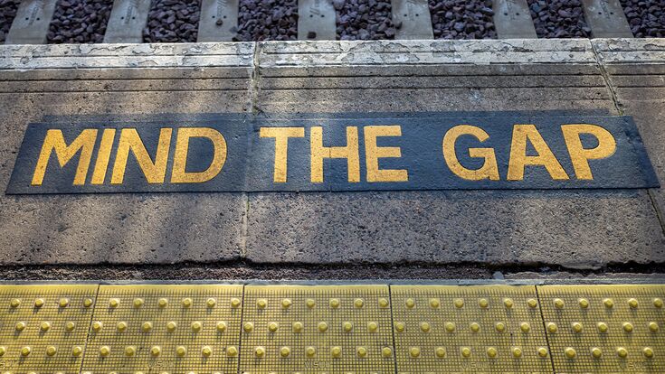 Train platform edge warning with tactile paving