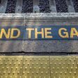 Train platform edge warning with tactile paving
