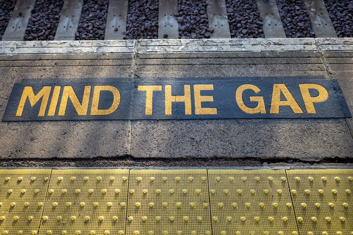 Train platform edge warning with tactile paving