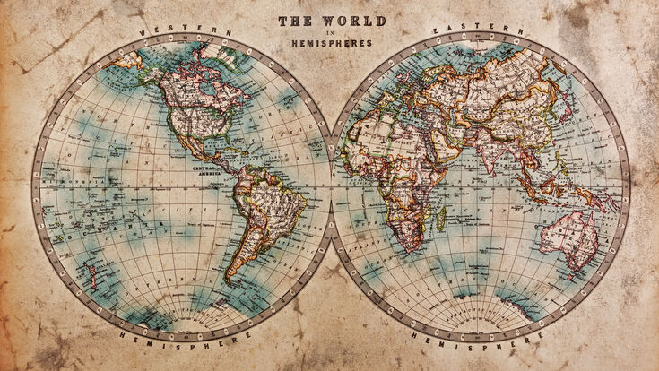 © RTimages - stock.adobe.com world map old map vintage map antique map adventure ancient antique atlas authentic background cartography chart continents countries dirty exploration genuine geography global hand drawn historic history map background nobody object old fashioned paper real sepia stained vintage world worldwide worn eastern western eat west hemispheres parchment toned globe earth creased dated 1800 19th grunge weathered old fashioned discovery brown burnt torn grungy retro original